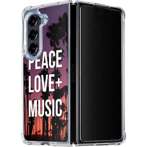 Peace Love And Music Galaxy Z Fold5 5G Clear Case
